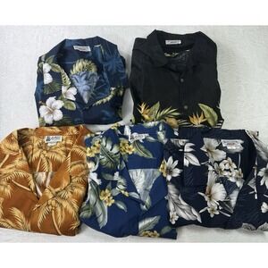 Pacific Legend Hawaiian Shirt Lot of 5 Mens 4XL Blue Aloha Made in Hawaii Beach